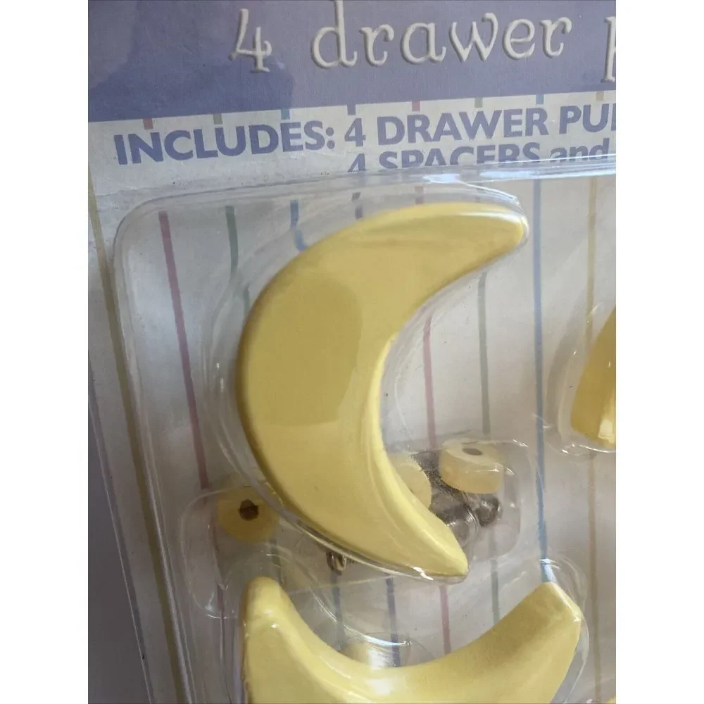 4‎ Drawer Knobs -Drawer Pulls- YELLOW MOONS - Perfect in Your Baby's Room